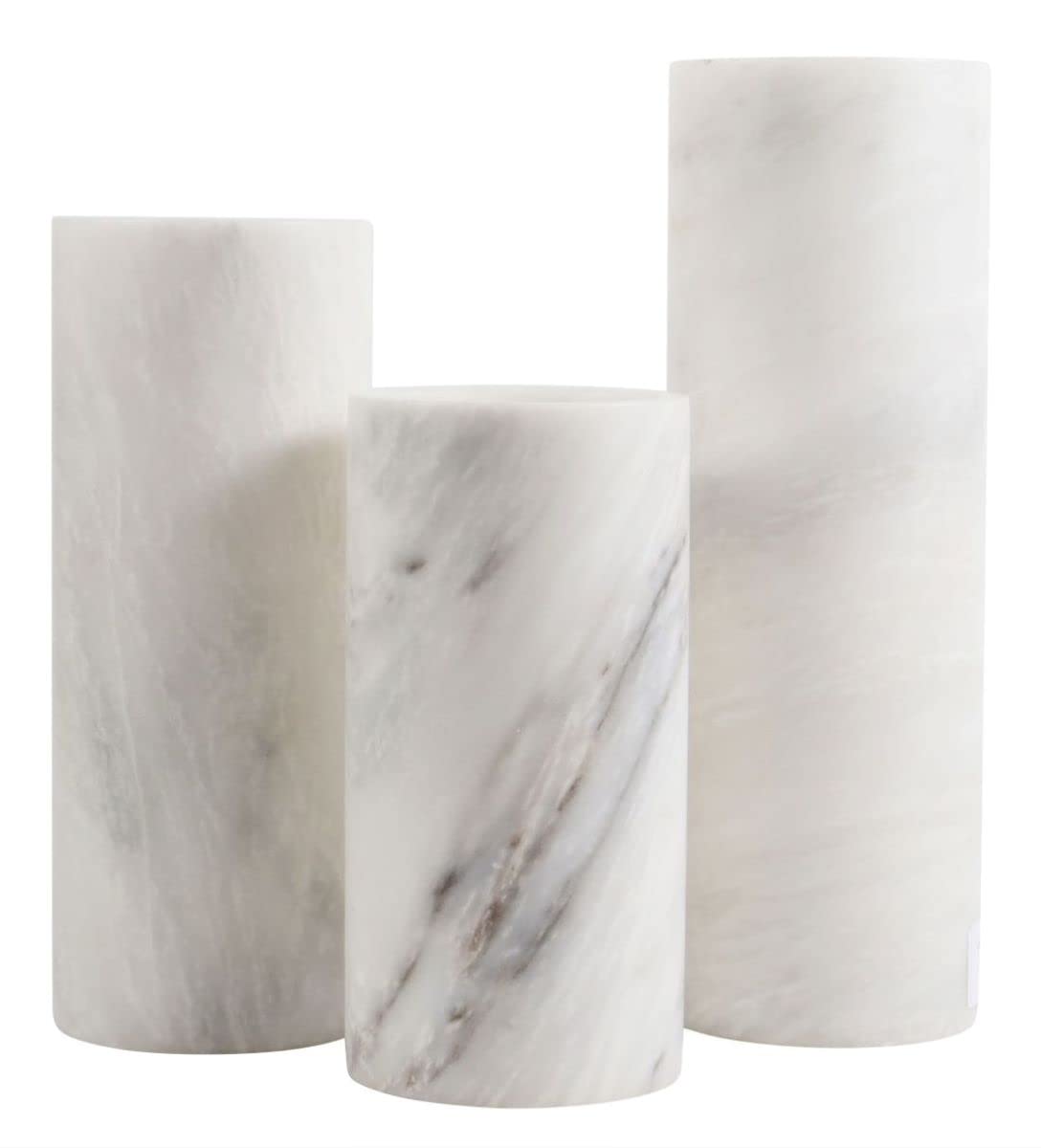 Amazon.co.jp: 本物のホワイト大理石花瓶、装飾ストーンフラワー花瓶